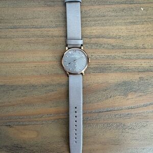 MVMT Gray Leather Strap Watch